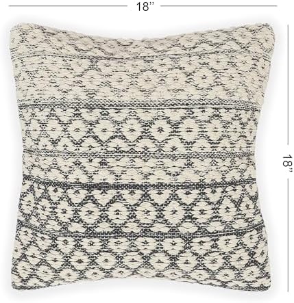 · REDEARTH · Boho Textured Handwoven Throw Pillow Cases - Dark Gray - Image 2