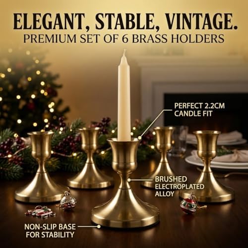Gold Wine Glass Metal Candlestick Holders -Vintage Modern Metal Taper Candle Holders, Decorative Centerpiece for Table Mantel, Wedding Kitchen Home Decor, Wedding Gift,30Pcs - Image 7