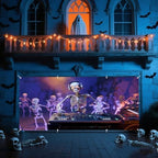 7x16ft Halloween Garage Door Cover for Double Garages Dancing Skeletons Musical Funny Hallows' Eve Party Decorations Halloween Garage Door Banner Backdrop for Photography - Image 6