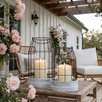 Rustic Farmhouse Lantern Decor Set of 2 - Stylish Decorative Lanterns - Image 2