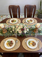 Natural Water Hyacinth Woven Placemats Set of 6, Straw Braided Rattan Placemats, Oval Woven Placemats, 12x16 Inches Plate Chargers Set, Non-Slip Heat Resistant Woven Chargers for Table - Image 4