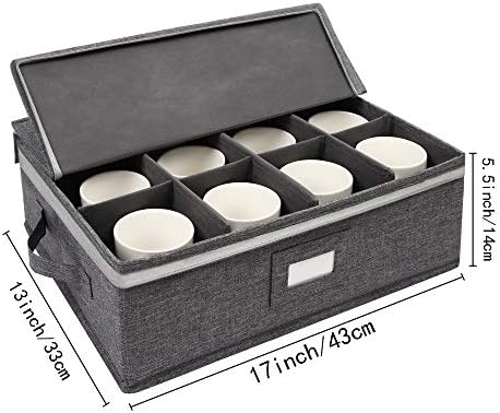 Cup and Mug Storage Box and Dividers 2 Pack, Hard Shell Coffee Mug Storage - Image 5