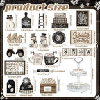 Nuogo 24 Pcs Winter Tiered Tray Decorations Set and 2 Tiered Tray Stand with Handle Winter Table Decoration Tabletop Snowman Decorations for Christmas Home Farmhouse Hot Cocoa - Image 3