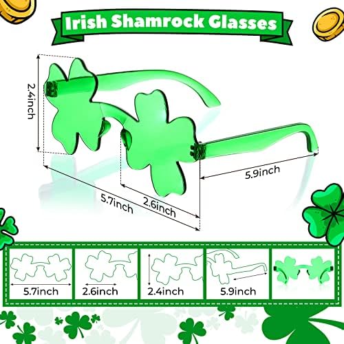 50 Pairs St Patricks Day Accessories Irish Shamrock Glasses Green Clover Design Lucky Plastic Glasses for Women Men Party Props Decorations Favor - Image 3