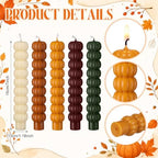 Conelist 5 Pcs Pumpkin Taper Candles Autumn Halloween Gifts, Multicolor - Image 3
