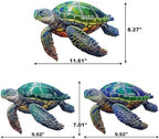 John's Studio 3Pcs Metal Turtle Sea Wall Decor Outdoor Garden Hanging Art Sculptures Home Ocean Theme Decorations for Kitchen Bathroom and Pool - Image 3