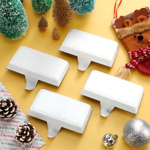Huwena Metal Christmas Stocking Holders Shiny, Classic, White, 6 Pcs - Image 4