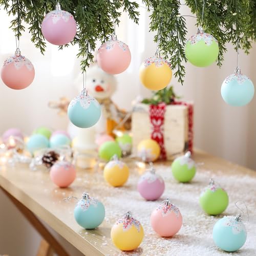 Gejoy 30 Pcs Candy Land Christmas Ornaments 2.36'' Sprinkles Candy Balls by Unknown