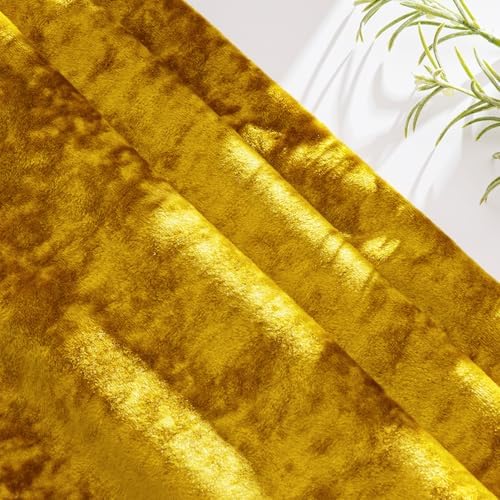 MIULEE Velvet Euro Sham Throw Pillow Covers Golden 26x26 inch Set of 2 - Image 5