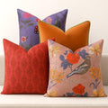 Embroidered Bold Patterned Throw Pillow Covers, 4 Pack Set, 18x18 Inch Floral Printed Modern Accent Pillow Covers by Unknown