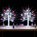 【Timer】 2 Pack 4th of July Decorations Patriotic Red White and Blue Tree Lights with 24 LED Stars, USB/Battery Operated Fourth of July Lights for Indoor & Outdoor Independence Day Decor by Tirdkid-BESTGIFTFORTHELOVE