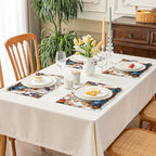 Fall Pumpkin Placemats Set of 6, 12x18 Inch Autmun Maple Leaf Table Place Mat Farmhouse Seasonal Washable Non-Slip Heat Resistant Fabric Placement Mats for Party Dining Kitchen Indoor Outdoor Decor - Image 7