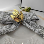 Bakayoyo Elegant Vintage Gold Herb Napkin Rings Set of 12 - Glossy Leaf Napkin Holders, Metal Table Adornment for Christmas, Thanksgiving, Weddings & Holiday Parties - Image 6