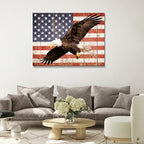HomeifHue July 4th Patriotic Canvas Wall Art 4th of July USA Decorations American Flag Painting Picture Eagle Pictures for Wall Decor Independence Day Home Decor（F3 16x24in） - Image 2