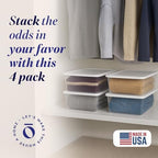 HOMZ Snaplock, Small Clear Plastic Storage Organizer Bins w/Lids, 4 Pack - Image 2
