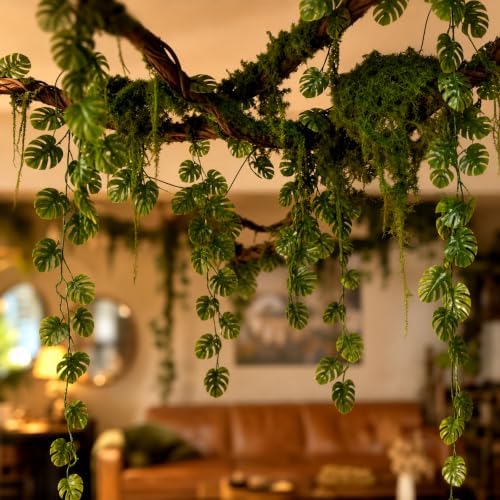 Giegxin 3 Pack Enchanted Forest Branch Vine, 75 Inch, Monstera Leaves Vines by Giegxin