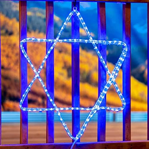 Novelty Lights LED Blue Star of David Rope Light Motif, Hanukkah Decor - Image 2
