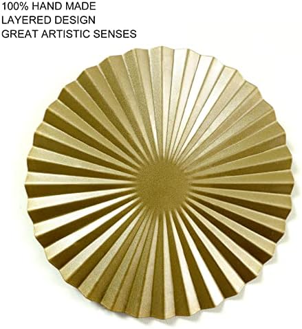 Glamativity Sunburst Wall Art Set Of 6, Gold Wall Decor, Metal Modern Accent Large Sunburst Hanging Decorations Above Bed For Home Office Bedroom Bathroom Or Living Room(L-11.75, M-8, S-4) (Gold) - Image 2