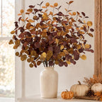 Fall Decor 6Pcs 27" Faux Fall Eucalyptus Stems Leaves Decor Thanksgiving - Image 2