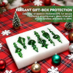 Mercury Glass Christmas Ornaments, Vintage Finial Decorations, Green, 6-Pc - Image 5