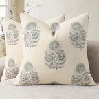 Vintage Floral Print Euro Sham Pillow Covers 24x24 Set of 2 Patterned Accent Decorative Cushion Covers Modern Farmhouse Throw Pillow Covers for Bed Sofa Couch Chair Living Room Home Decor, Aqua Haze by PillowCoversExpert