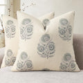 YCOLL Vintage Floral Print Pillow Covers 22x22 Set of 2 Patterned Accent Decorative Cushion Covers Modern Farmhouse Throw Pillow Covers for Sofa Couch Chair Bed Living Room Home Decor, Aqua Haze by PillowCoversExpert