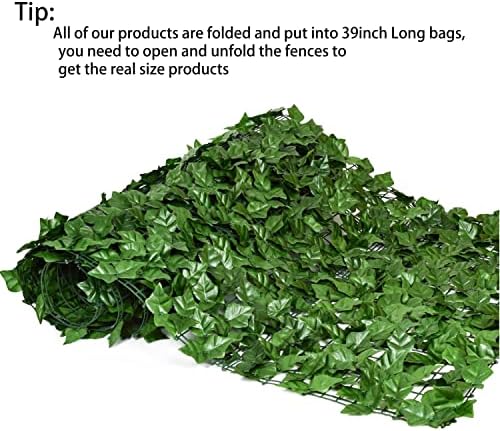 DearHouse Artificial Faux Ivy Hedge Privacy Fence Wall Screen, Leaf and Vine Decoration for Outdoor Garden Home Decor, (157.5 * 59inch) - Image 5