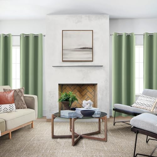 KOUFALL Narrow Window Curtains Drapes for Bedroom,Blackout Unisex Kids Curtains,38 in Wide x 84 Inch Long,2 Panels,Sage Green - Image 5