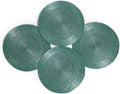 Lightnpro Handmade Beaded Placemats Set of 4 – 13 Inch Round Green Charger Mats | Handcrafted Artisan Table Accessories, Elegant Decorative Dining Table Décor for Weddings, Holidays & Parties by Lightnpro