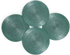 Lightnpro Handmade Beaded Placemats Set of 4 – 13 Inch Round Green Charger Mats | Handcrafted Artisan Table Accessories, Elegant Decorative Dining Table Décor for Weddings, Holidays & Parties by Lightnpro