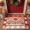 Moucuny 2 Pcs Christmas Coir Doormat Outdoor, Gingerbread House, Non Slip by Moucuny