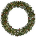 National Tree Company 60in Pre-Lit Flocked Wintry Pine Christmas Wreath by Unknown