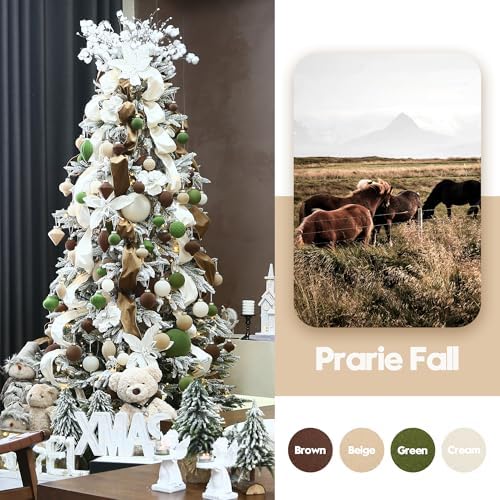 Sea Team 16-Pack Flocked Velvet Christmas Ball Ornaments, Prairie Fall - Image 2