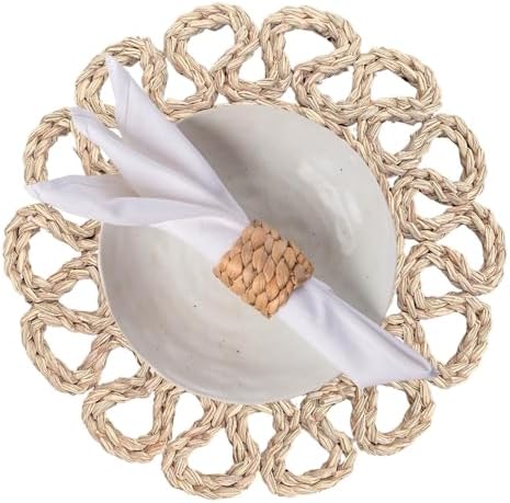 13.8" Set of 10 Round Seagrass Placemats by Laquedecraft - Image 2