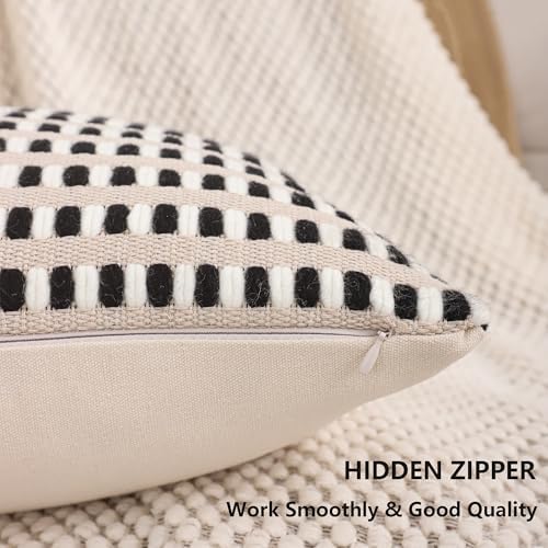 Black and White Throw Pillow Covers 18x18 Set of 2 Boho Decor - Image 4