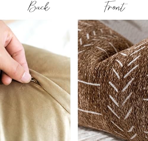 BlissBlush Boho Lumbar Throw Pillow Cover 14X36, Brown Decorative Long Accent Body Lumbar Pillow for Bed, Farmhouse Woven Textured Lumbar Pillowcase for Couch (Cover ONLY) - Image 6