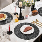15" Black Rhinestone Round Placemats Set of 4 - Image 3