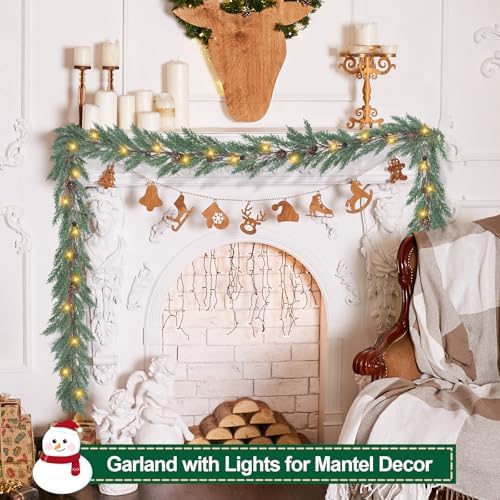Artgar Christmas Cedar Garland, 6 Ft Prelit Christmas Garland - Image 5
