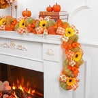 Sunflower Garland for Mantel, Fall Garland for Fireplace Home Decor - Image 2