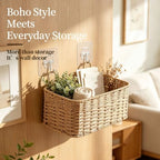 Woven Wall Baskets Set of 3, Boho Wicker Hanging Organizer 3 Sizes - Image 4