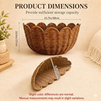 Scalloped Wall Basket, Wicker Wall Baskets, Hanging Wicker Basket, Handwoven Wall Mounted Storage Basket - 15.7 × 10.6 × 8.3 Inch, for Bathroom Bedroom Kitchen Entryway Decor - Image 2