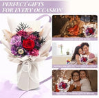 QOEAZY Flowers for Delivery, Preserved Flowers Bouquet with Gift Box, Rose Gifts for Women Mom Grandma - Image 5