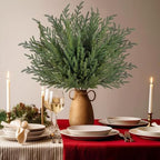 8Pcs 36" Real Touch Norfolk Pine Stems, Faux Christmas Greenery Long Stems - Image 5