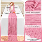 12 Pack Dusty Rose 10Ft Cheesecloth Table Runner - Image 3