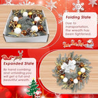 Christmas Wreaths for Front Door Decor Flower, 20" Winter Berries - Image 6