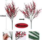 RECUTMS Spring Fall Decoration,Fake Greenery,Artificial Red Flowers Outdoor - Image 2