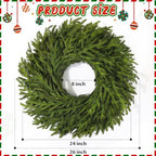 26" Large Norfolk Pine Wreath, Artificial Christmas Wreath for Front Door - Image 2
