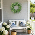 24 Inch Summer Wreaths for Front Door Wreath Spring Outdoor Green Door Wreath for All Seasons Porch Wall Indoor Outdoor Living Room Bedroom Window Farmhouse Home Decoration - Image 6