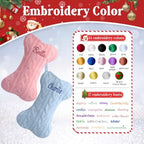 Personalized Dog Christmas Stockings,Custom Embroidered Pet Name & Bone Shape Stocking for Pet,Pink Blue Cable Knit 15.7” Large Dog Stocking for Fireplace Holiday Decor Gifts(9 Pack) - Image 5