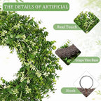 26 Inch Large Greenery Eucalyptus Boxwood Wreaths Artificial Easter Summer Spring Wreaths for Front Door Outdoor All Season Spring Decorations for Home Porch Room Window Wall Farmhouse (Berries) - Image 3